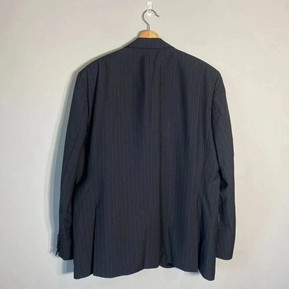 Boss Hugo Boss Pinstripe Wool Sport Coat Dinner Jacket Blazer Men's 44R Black